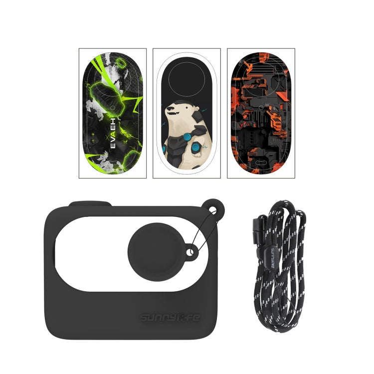 Sunnylife Silicone Case Stickers Skin Wrap Lens Cover with Neck Strap, For Insta360 GO 3