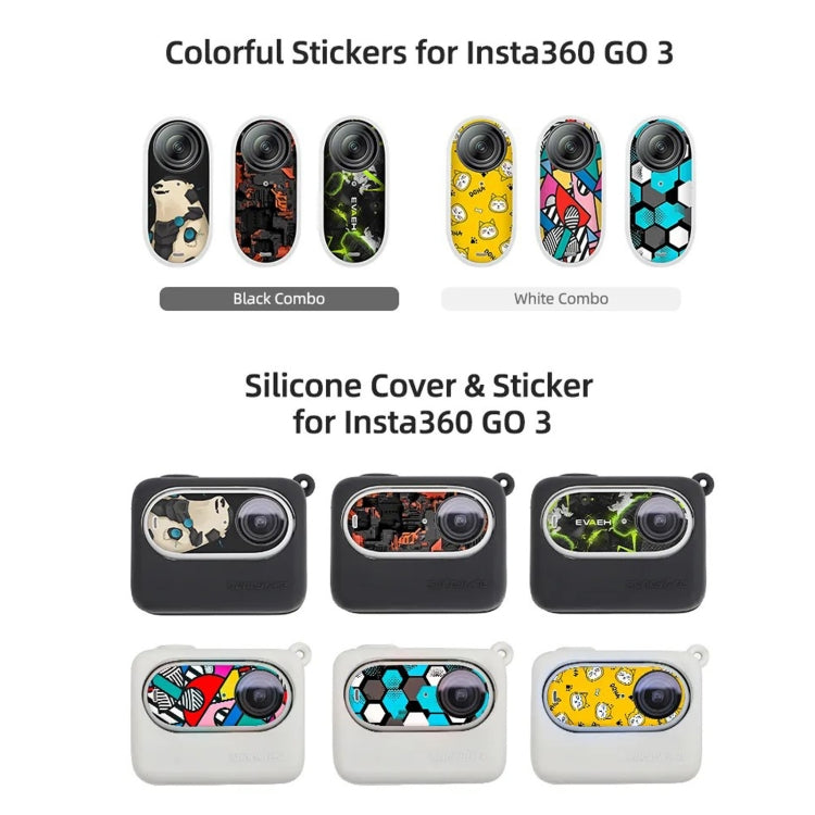 Sunnylife Silicone Case Stickers Skin Wrap Lens Cover with Neck Strap, For Insta360 GO 3