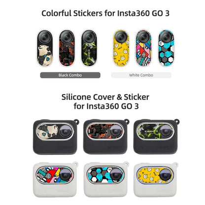 Sunnylife Silicone Case Stickers Skin Wrap Lens Cover with Neck Strap, For Insta360 GO 3