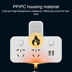Home Office Multifunctional USB Wireless Plug Converter Plug Board, with Night Light, 1 to 4 + 2USB