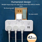 Home Office Multifunctional USB Wireless Plug Converter Plug Board, with Night Light, 1 to 3 + 2USB