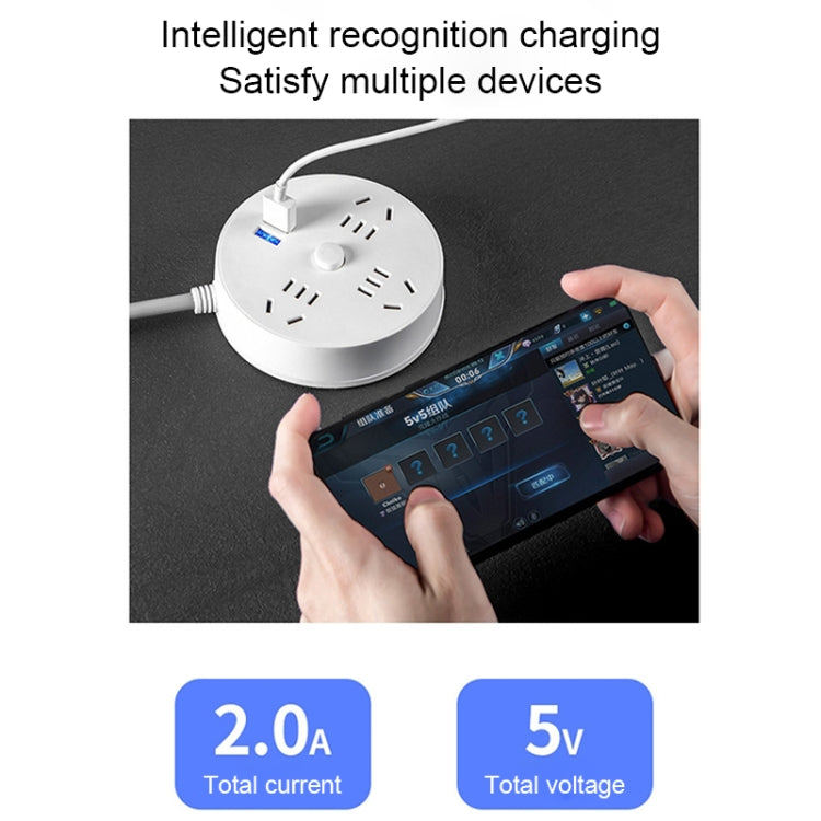 Desktop Multi-functional Socket with Cable and USB Interface, 1.8m