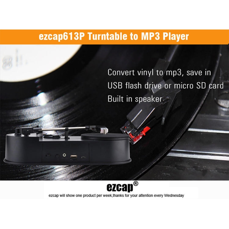 Ezcap 613P Mini Vinyl Record Player with Turntable to MP3 Converter, Ezcap 613P