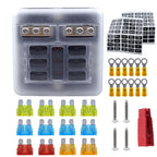 CP-4040 6 Way Fuse Block with 12pcs Fuses and 12pcs Terminals, 6 Way with 12pcs Terminals