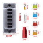 CP-4041 Vertical 6 Way Fuse Block with Fuses and Terminals, Vertical 6 Way
