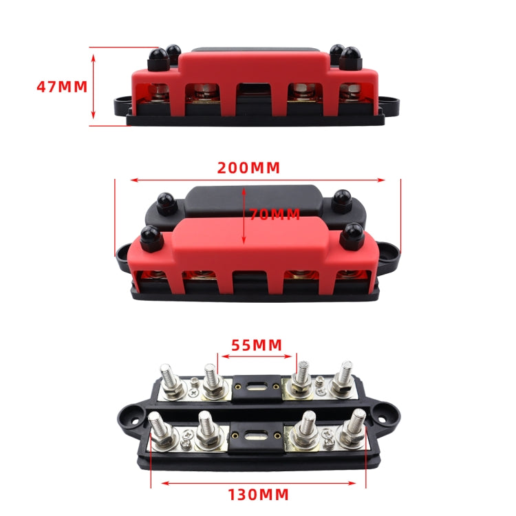 CP-4127 RV / Yacht M8 4-stud Double Row Busbar, CP-4127