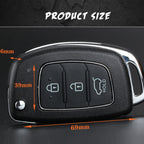 For Hyundai 3-button Folding Car Key Shell with Silver Metal Edge, For Hyundai 3-button