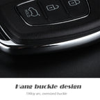 For Hyundai 3-button Folding Car Key Shell with Silver Metal Edge, For Hyundai 3-button