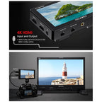 FEELWORLD LUT5E 5.5 inch High Bright 1600nit Touch Screen DSLR Camera Field Monitor F970 External Power and Install Kit 4K HDMI 1920X1080 IPS Panel, LUT5E