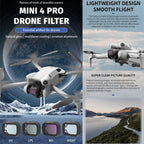 For DJI Mini 4 Pro JSR KB Series Drone Camera Lens Filter, MRC UV, CPL, ND8, ND16, ND32, ND64, ND256, ND1000, ND8PL, ND16PL, ND32PL, ND64PL, NIGHT, STAR, 3 in 1 CPL ND8 ND16, 3 in 1 ND16 ND64 ND256, 4 in 1 NDPL, 4 in 1 CPL ND16/32/64                   ...