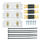 3 in 1 ANL Car Audio Modified Fuse Holder with 200A Fuse, 50A, 80A, 100A, 120A, 125A, 150A, 200A, 250A, 300A, 400A, 500A