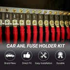 3 in 1 ANL Car Audio Modified Fuse Holder with 200A Fuse, 50A, 80A, 100A, 120A, 125A, 150A, 200A, 250A, 300A, 400A, 500A
