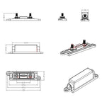 3 in 1 ANL Car Audio Modified Fuse Holder with 200A Fuse, 50A, 80A, 100A, 120A, 125A, 150A, 200A, 250A, 300A, 400A, 500A