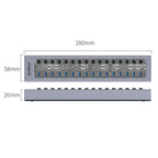 ORICO AT2U3-16AB-GY-BP 16 Ports USB 3.0 HUB with Individual Switches & Blue LED Indicator, AU Plug, EU Plug, UK Plug, US Plug