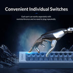 ORICO AT2U3-16AB-GY-BP 16 Ports USB 3.0 HUB with Individual Switches & Blue LED Indicator, AU Plug, EU Plug, UK Plug, US Plug