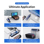 ORICO AT2U3-16AB-GY-BP 16 Ports USB 3.0 HUB with Individual Switches & Blue LED Indicator, AU Plug, EU Plug, UK Plug, US Plug