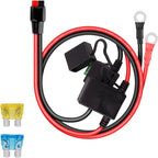 Dual Positive / Negative ATC Style Fuse Holder 10AWG Wire with Ring Terminals & 4 Connectors, Fuse Holder