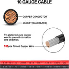 Dual Positive / Negative ATC Style Fuse Holder 10AWG Wire with Ring Terminals & 4 Connectors, Fuse Holder