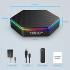 T95Z Plus 8K WiFi6 Android 12.0 Smart TV Box with Remote Control, Allwinner H618 Quad-Core, 2GB+16GB, 4GB+32GB, 4GB+64GB