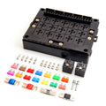 40A Car New Energy Multi-Way Fuse Relay Box Fuse Holder with 15pcs Fuse Blades, 5 Pin, 4 Pin