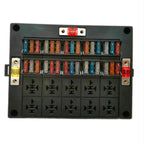 40A Car New Energy Multi-Way Fuse Relay Box Fuse Holder with 15pcs Fuse Blades, 5 Pin, 4 Pin