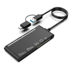 CR7 USB3.0 + Type-C Multi-function Card Reader CF / XD / MS / SD / TF Card 7 in 1, USB3.0 + Type-C