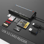 CR7 USB3.0 + Type-C Multi-function Card Reader CF / XD / MS / SD / TF Card 7 in 1, USB3.0 + Type-C