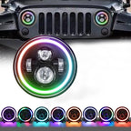 C0090 7 inch Car Colorful Round Angel Eye Headlight, C0090