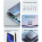 240W 40Gbps USB-C / Type-C Male to USB-C / Type-C Female Flexible Board Data Cable, Type-C Male to Type-C Female Straight