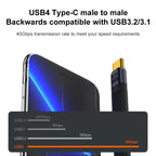 240W 40Gbps USB-C / Type-C Male to USB-C / Type-C Female Flexible Board Data Cable, Type-C Male to Type-C Female Straight