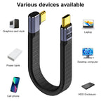 240W 40Gbps USB-C / Type-C Male to USB-C / Type-C Female Flexible Board Data Cable, Type-C Male to Type-C Female Straight