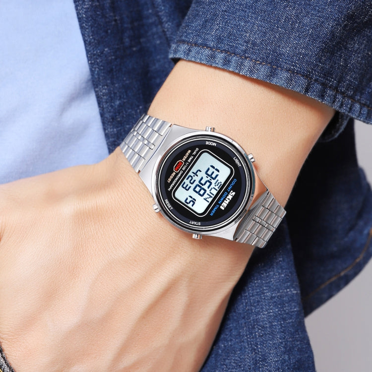 SKMEI 1882 Multifunctional Men 30M Waterproof Luminous Stainless Steel Digital Wrist Watch