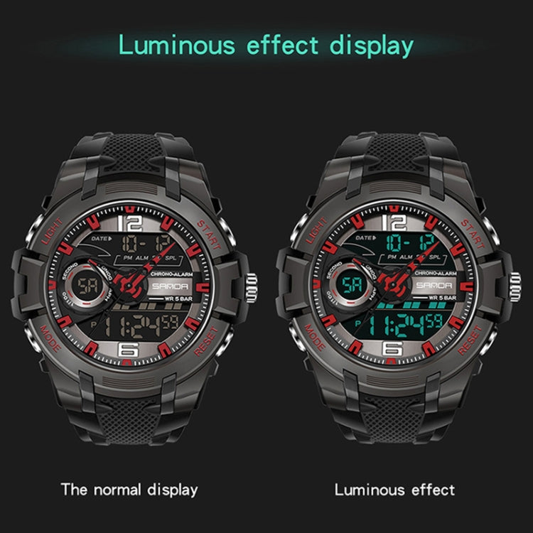 SANDA 6015 Men Multifunctional Waterproof Luminous Sports Watch