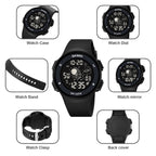 SKMEI 2068 Multifunctional Men 50M Waterproof Noctilucent Sports Digital Wrist Watch