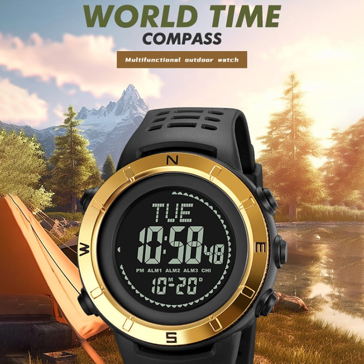 Shimei 2096 Multifunctional Men 50M Waterproof Compass Noctilucent Digital Wrist Watch