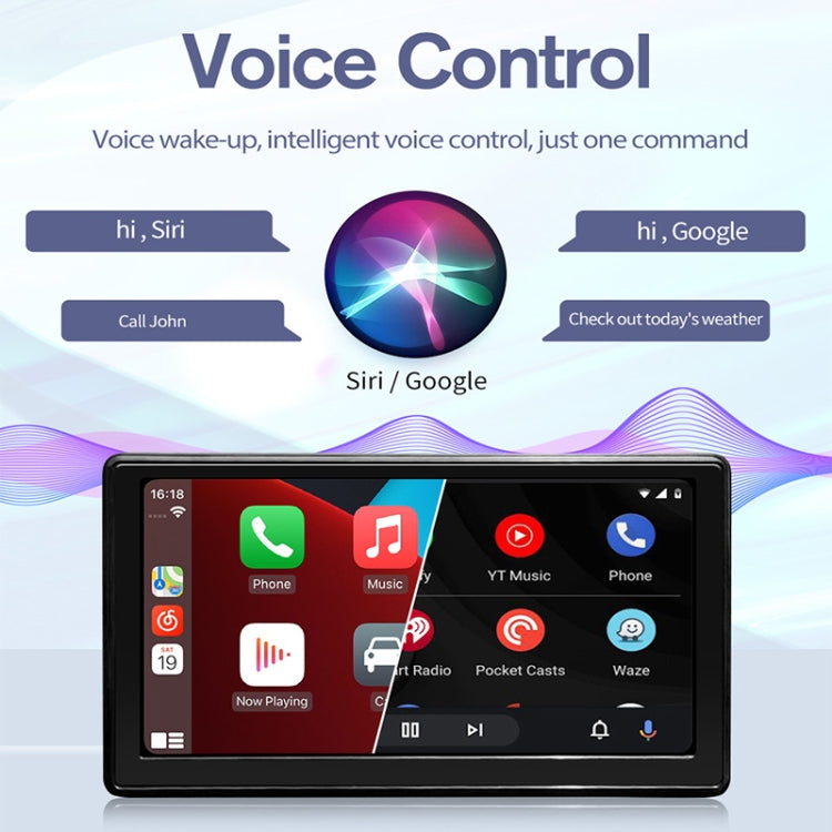 X70-1 Car 7 inch IPS Portable Smart Screen Wireless Screen Projection Carplay Android Auto, without Reversing Camera