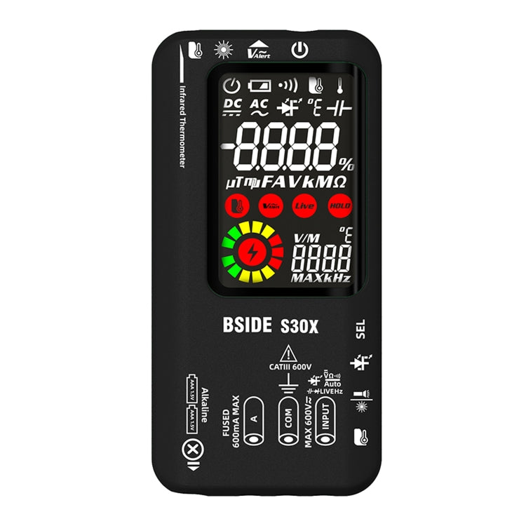 BSIDE S30X Smart Color Screen Infrared Temperature Measurement Multimeter, S30X (Black)