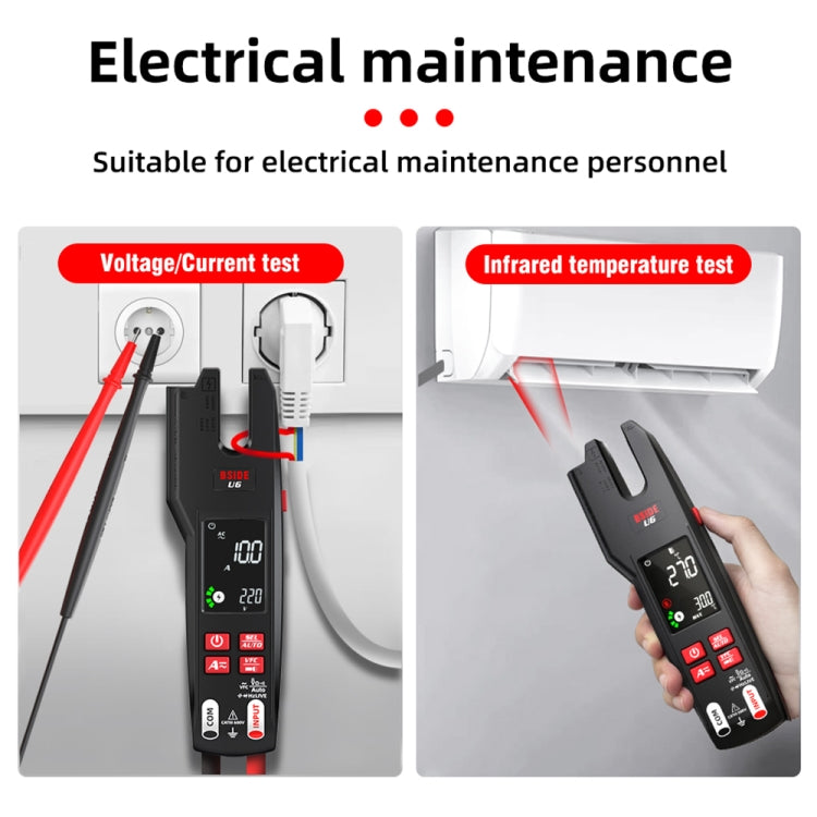 BSIDE U6 AC/DC Clamp-on Infrared Temperature Measurement Multimeter, U6