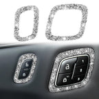 For Ford Mustang Mach E 2021 Car Door Lock Button Diamond Decorative Sticker, Left Drive, Door Lock Button