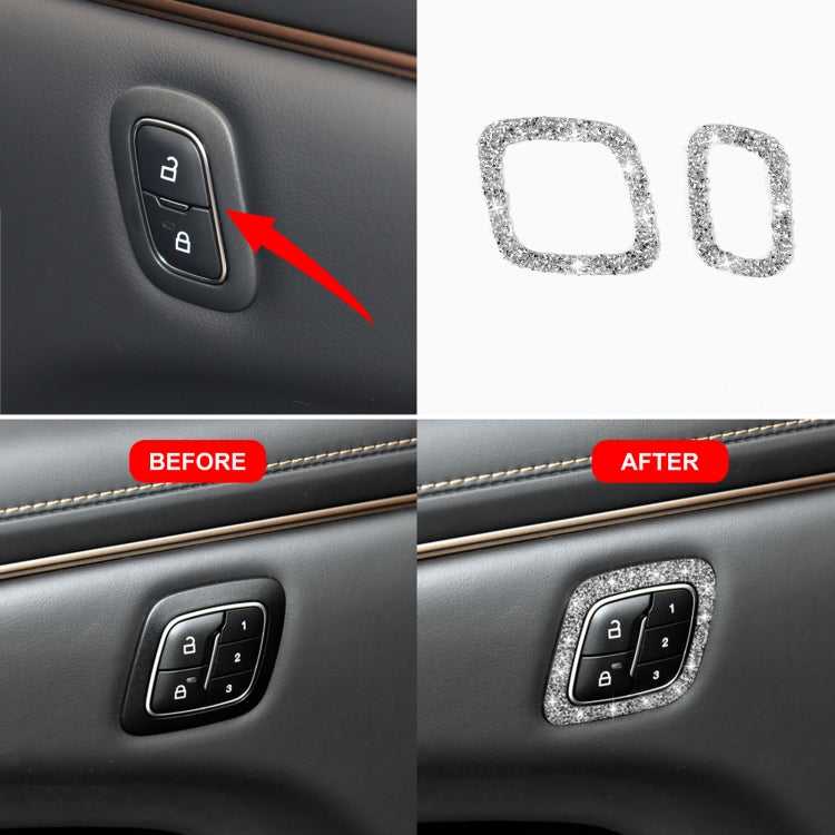 For Ford Mustang Mach E 2021 Car Door Lock Button Diamond Decorative Sticker, Left Drive, Door Lock Button