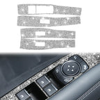 For Ford Mustang Mach E 2021 4 in 1 Car Window Lift Panel Diamond Decorative Sticker, Left Drive, Window Lift Panel