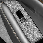 For Ford Mustang Mach E 2021 4 in 1 Car Window Lift Panel Diamond Decorative Sticker, Left Drive, Window Lift Panel