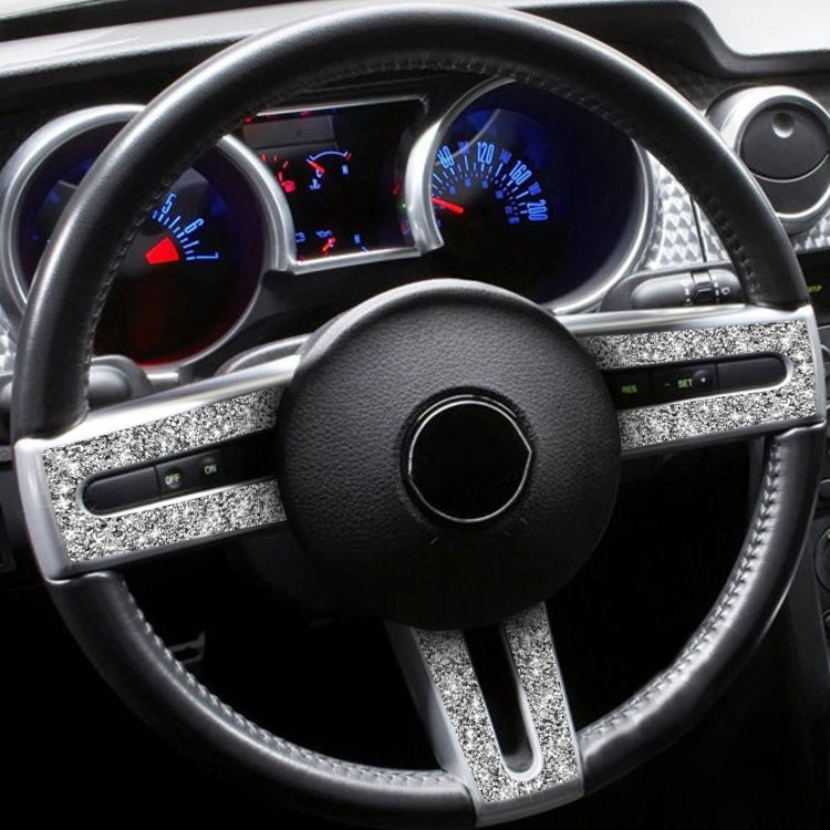 For Ford Mustang 2005-2009 3 in 1 Car Steering Wheel Diamond Decorative Sticker, Left Drive, Car Steering Wheel