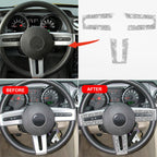 For Ford Mustang 2005-2009 3 in 1 Car Steering Wheel Diamond Decorative Sticker, Left Drive, Car Steering Wheel