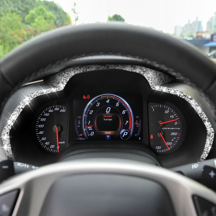 For Chevrolet Corvette C7 2014-2019 4 in 1 Car Dashboard Frame Diamond Decorative Sticker, Left Drive, 4 in 1 Dashboard Frame