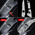 For Chevrolet Corvette C7 2014-2019 Car Door Button Panel Diamond Decorative Sticker, Left Drive, Door Button Panel