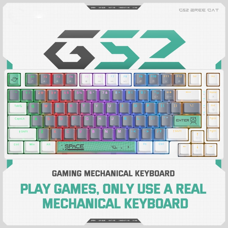 ONIKUMA G52 82 Keys RGB Lighting Wired Mechanical Keyboard, Brown Switch, Blue Switch, G52 Brown Switch, G52 Blue Switch