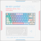 ONIKUMA G52 82 Keys RGB Lighting Wired Mechanical Keyboard, Brown Switch, Blue Switch, G52 Brown Switch, G52 Blue Switch
