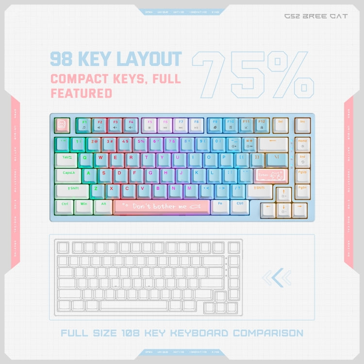 ONIKUMA G52 82 Keys RGB Lighting Wired Mechanical Keyboard, Brown Switch, Blue Switch, G52 Brown Switch, G52 Blue Switch