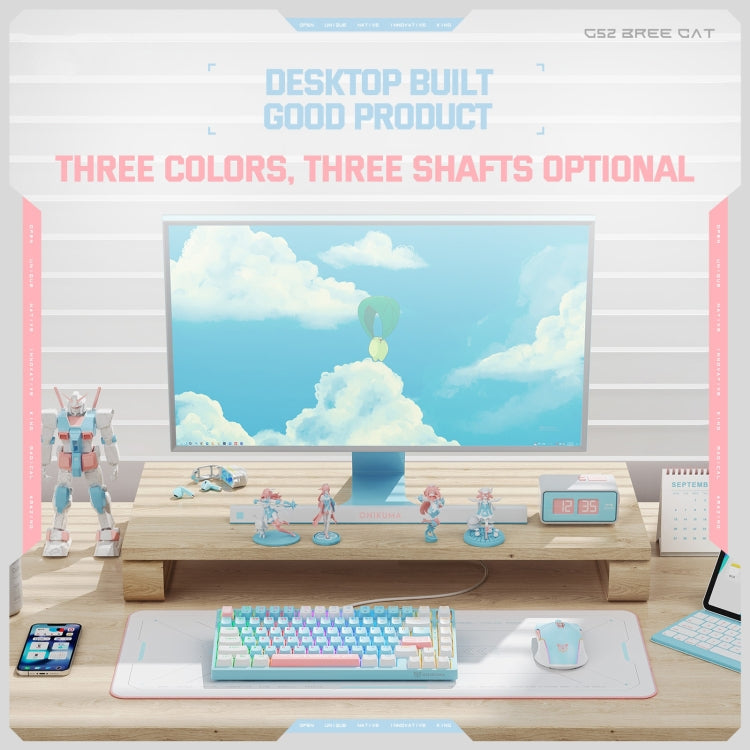 ONIKUMA G52 82 Keys RGB Lighting Wired Mechanical Keyboard, Brown Switch, Blue Switch, G52 Brown Switch, G52 Blue Switch